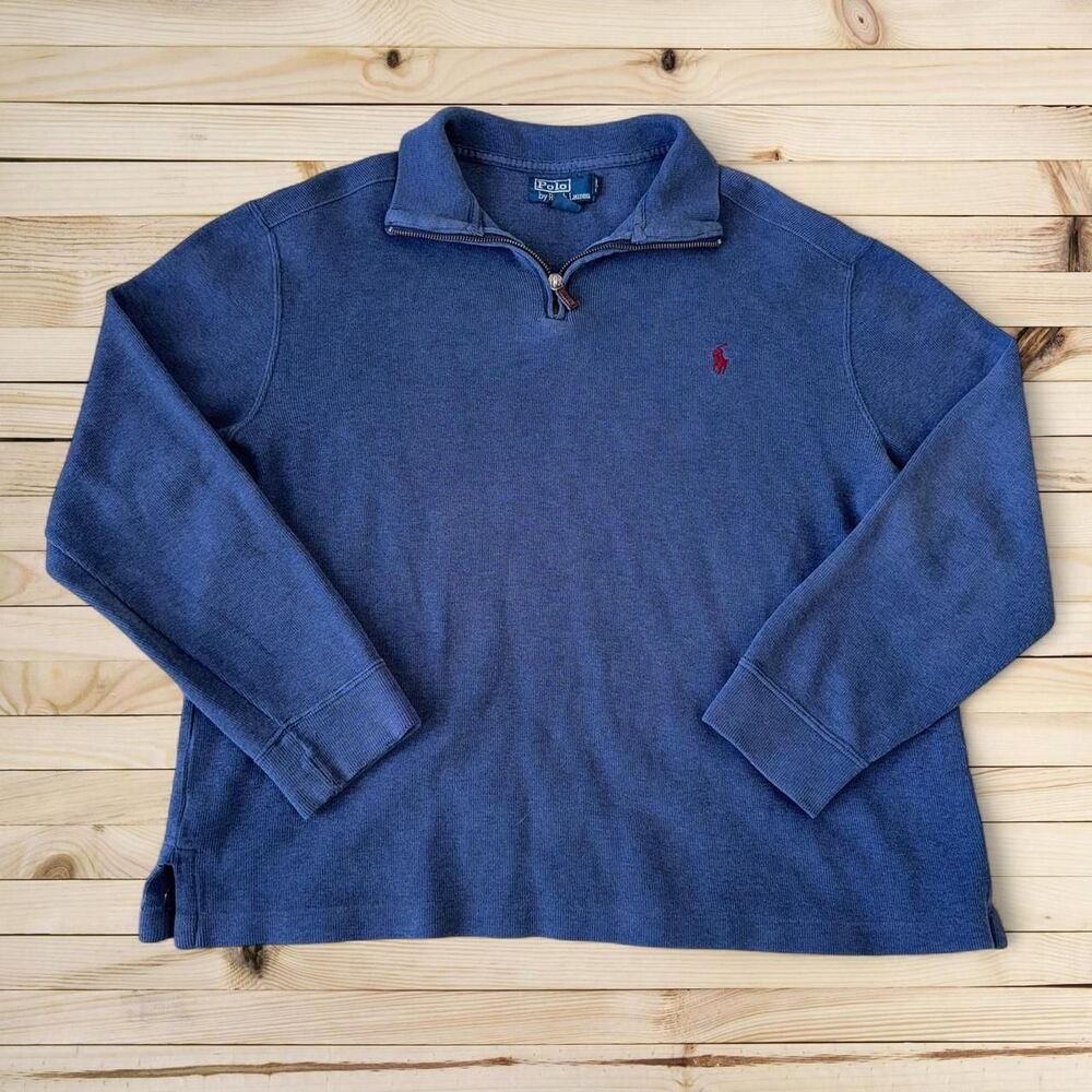 Polo Ralph Lauren Blue Quarter Zip Sweater M